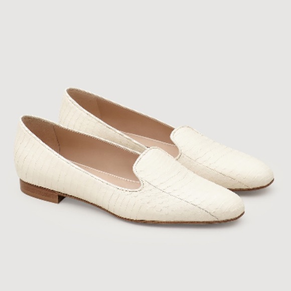 Lafayette 148🍂🍁snakeskin Siena slipper in cloud - Picture 2 of 10